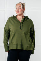 Haptics Simple Snug Snap Hooded Pullover Shirts & Tops