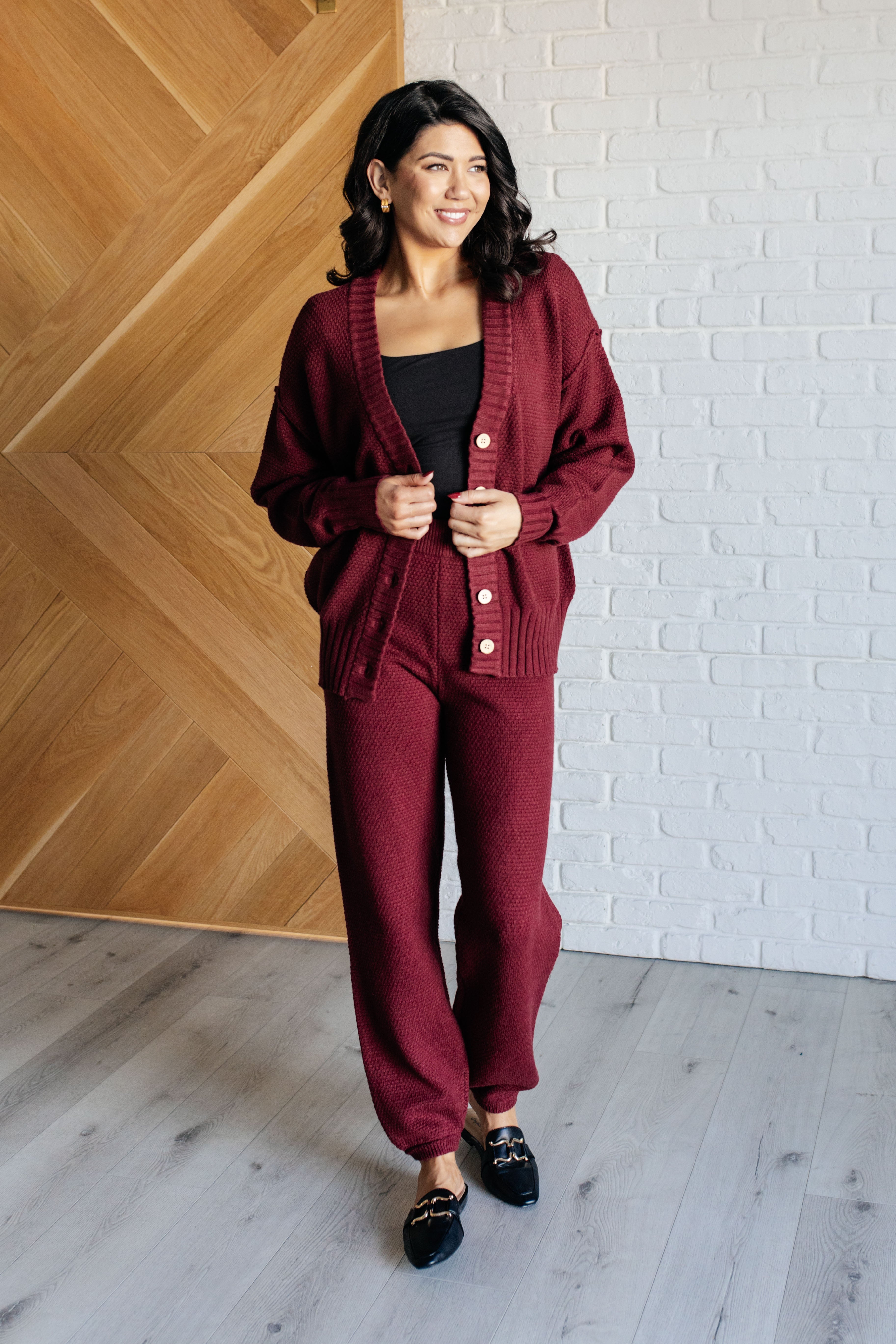 Rae Mode Simple Solution Knit Set in Wine Ave Shops