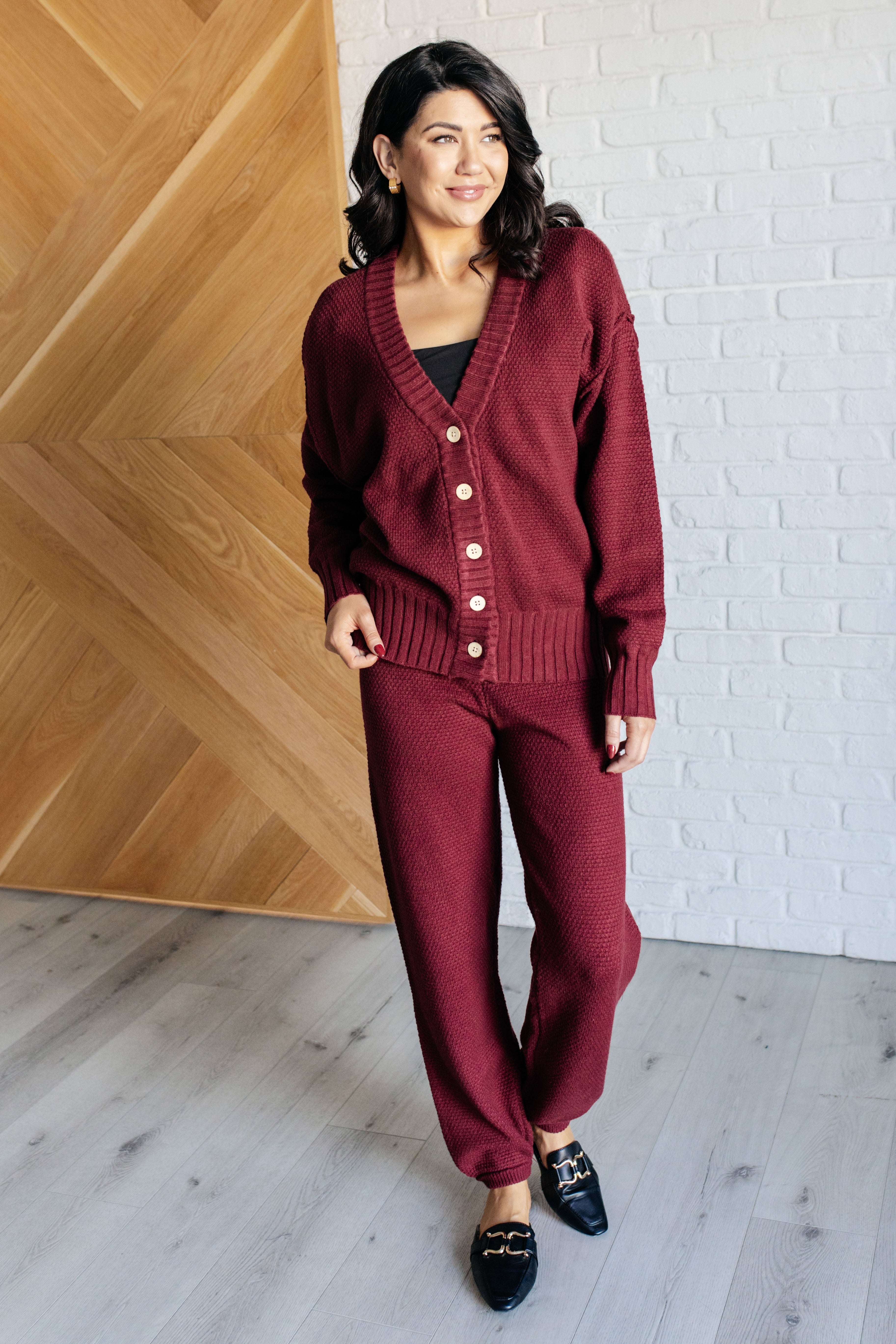 Rae Mode Simple Solution Knit Set in Wine Ave Shops