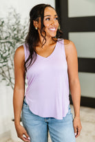 Hyfve Simpler Times Basic V-Neck Tank in Lavender Womens