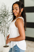 Hyfve Simpler Times Basic V-Neck Tank in Off White Womens