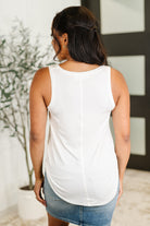 Hyfve Simpler Times Basic V-Neck Tank in Off White Womens