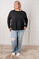 Zenana Basic Ribbed Hacci Sweater in Black Tops