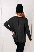 Zenana Basic Ribbed Hacci Sweater in Black Tops