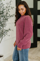 Haptics Simply Styled Balloon Sleeve Knit Top Womens
