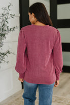Haptics Simply Styled Balloon Sleeve Knit Top Womens