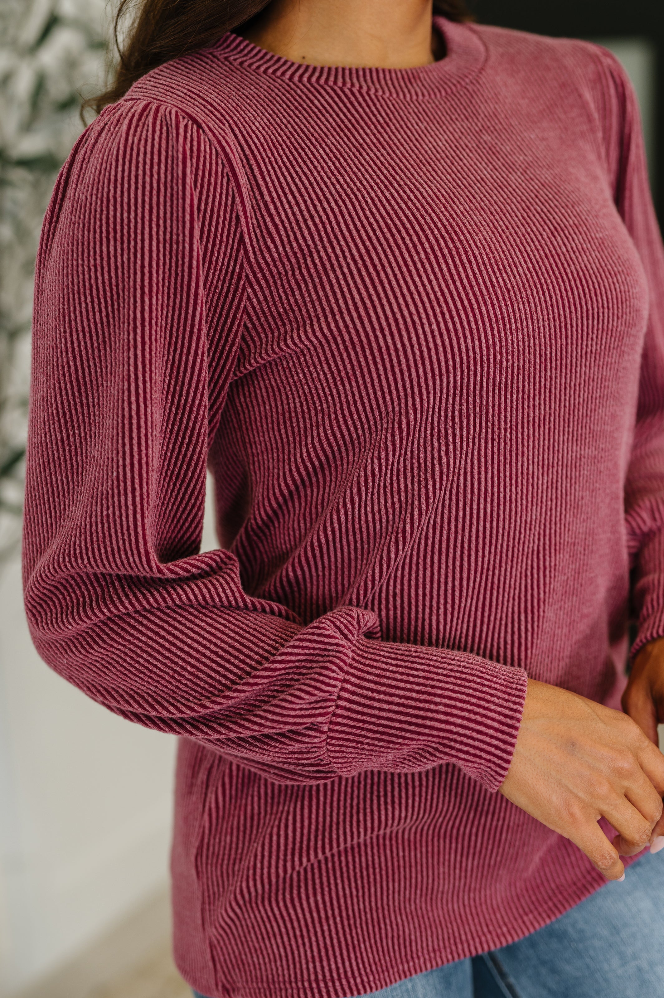 Haptics Simply Styled Balloon Sleeve Knit Top Womens