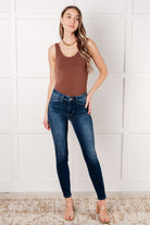 Judy Blue Skylar Mid Rise Thermal Vintage Skinny Jean Womens