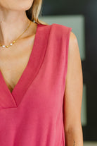 Zenana Sleeveless V-Neck Romper in Rose Jumpsuits & Rompers