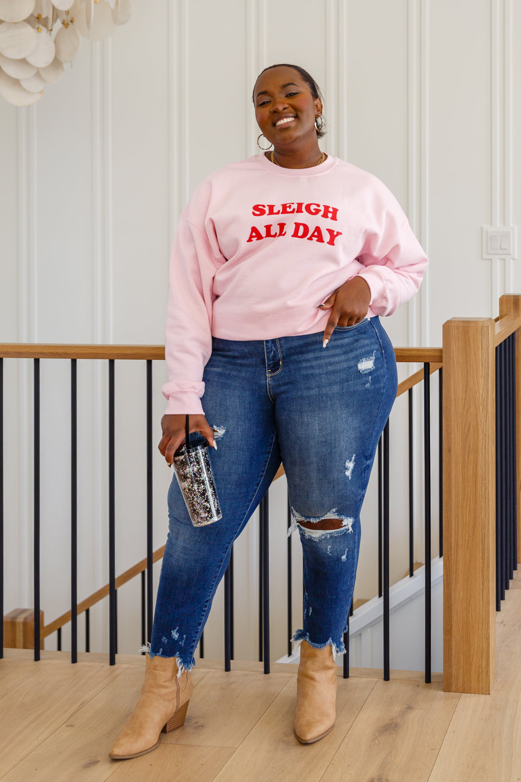 Sleigh All Day Sweatshirt In Pink Ave Shops