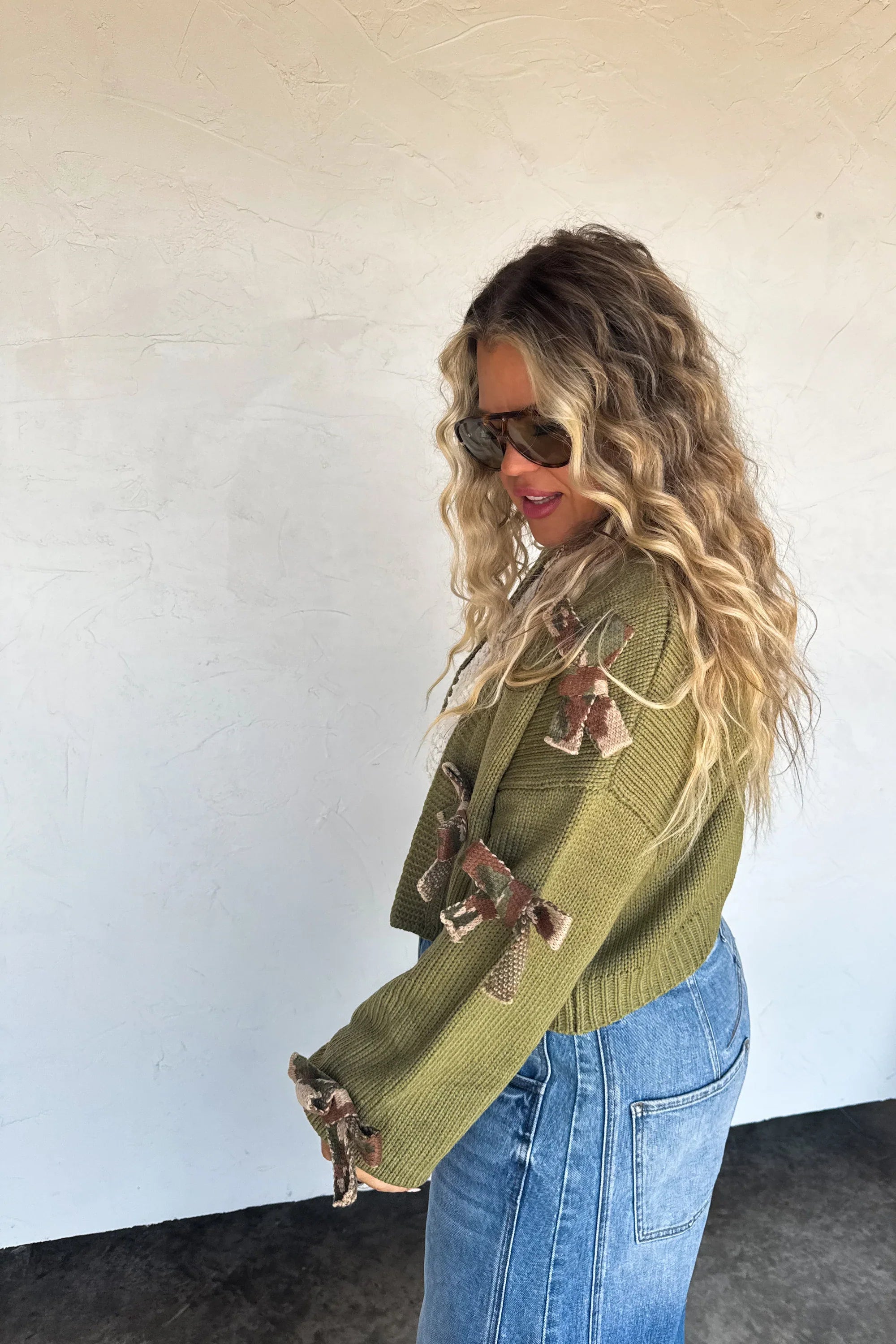 PREORDER: Blakeley Sloane Bow Knit Cardigan Womens