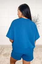 Zenana Slow Sunday Ribbed Knit Set in Classic Blue Womens
