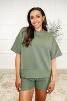Zenana Slow Sunday Ribbed Knit Set in Light Olive Womens