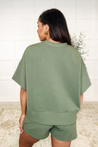 Zenana Slow Sunday Ribbed Knit Set in Light Olive Womens