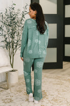 Haptics Snowflake Sniffles Pajama Set in Hunter Green Womens