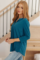 Sew in Love So Outstanding Bulgari Knit Blouse in Teal Tops