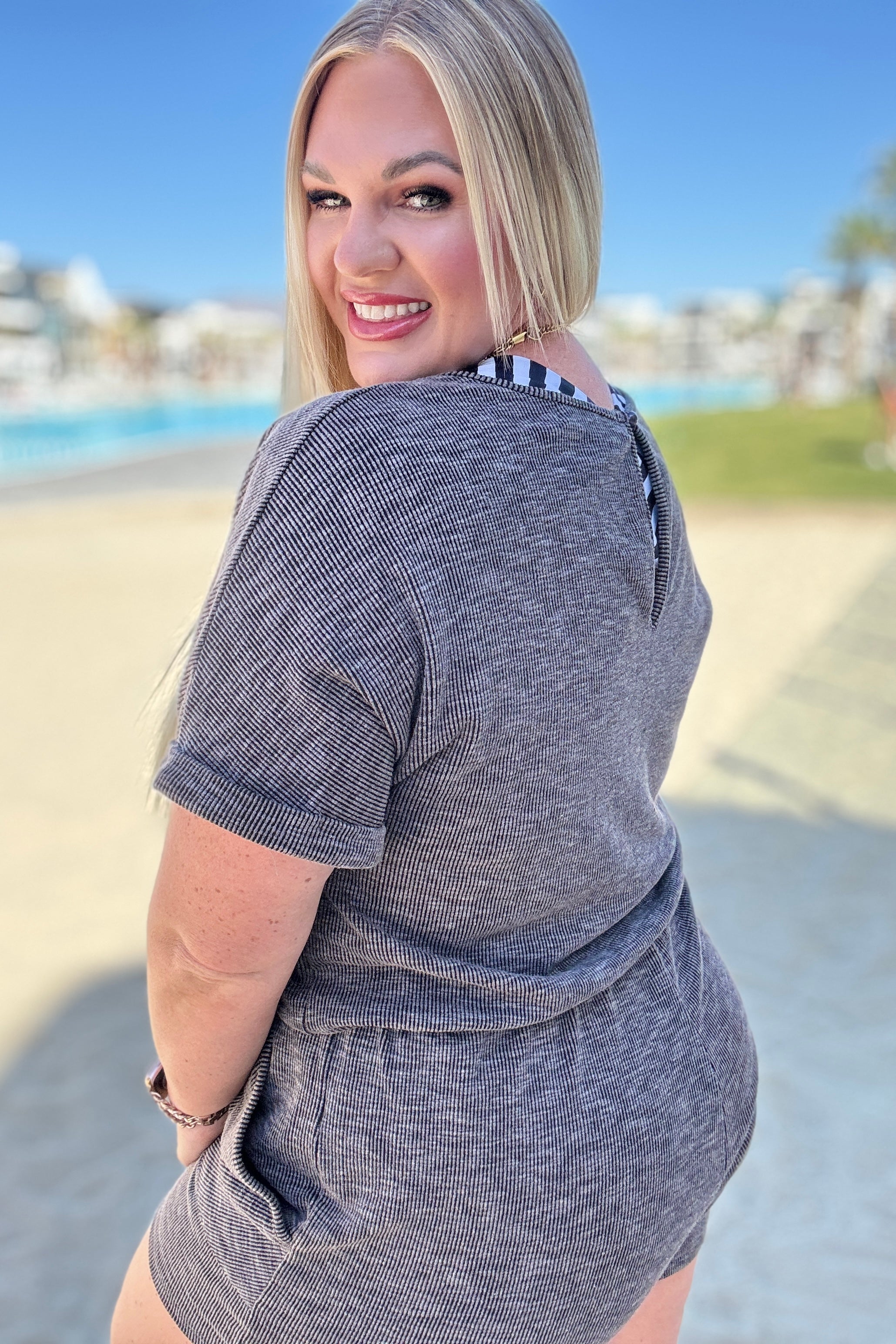 One Eleven North So Sure Short Sleeve Romper Jumpsuits & Rompers