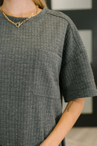 Very J So Thoughtful That Way Heavy Weight Jersey Knit Textured T-Shirt Dress Womens