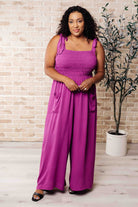 Jodifl Social Graces Wide Leg Jumpsuit in Magenta Jumpsuits & Rompers