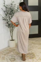 Very J Soft But Savage Casual T-Shirt Dress in Beige Womens