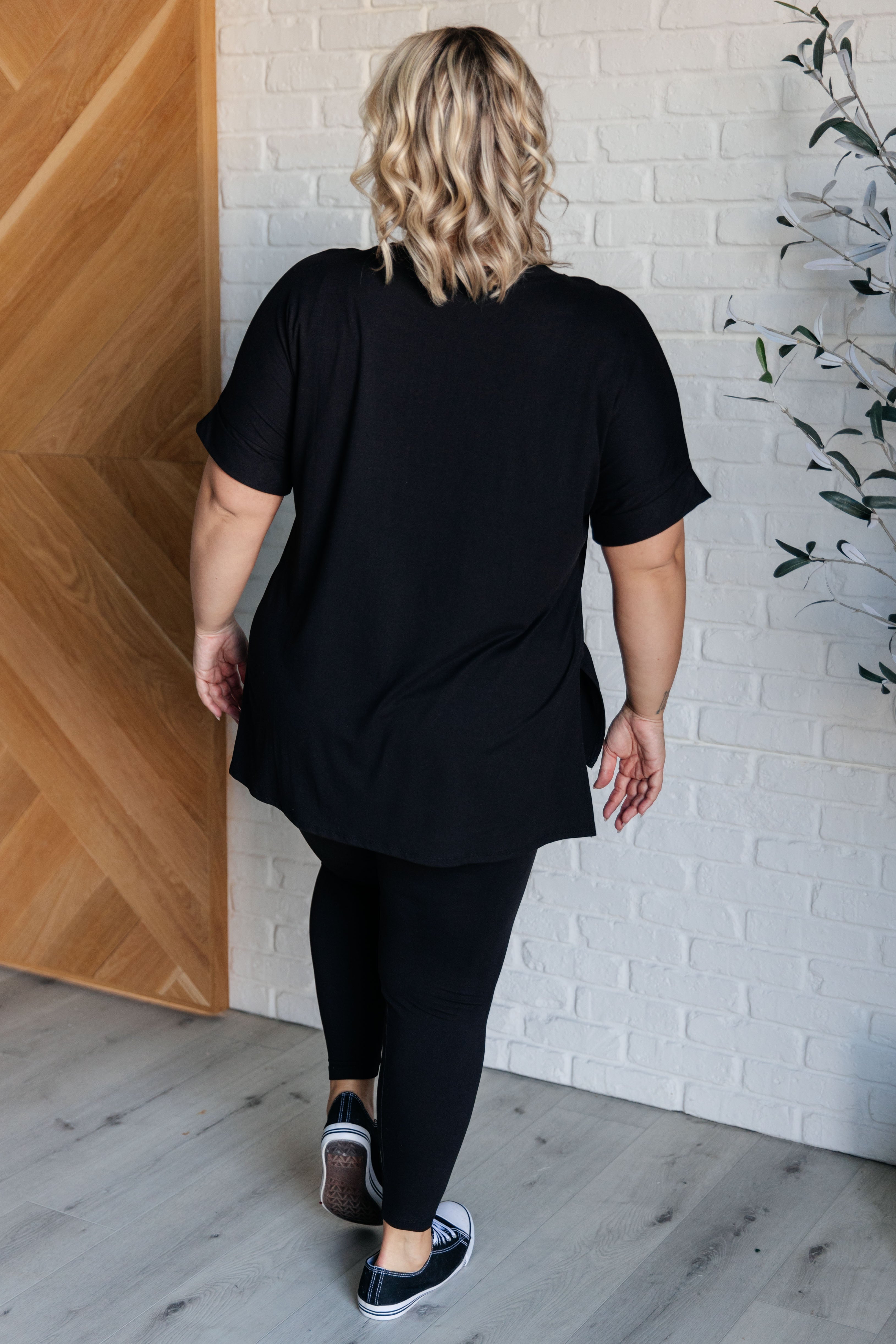 Zenana Soft Serve Brushed Microfiber Set in Black Athleisure