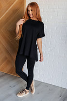 Zenana Soft Serve Brushed Microfiber Set in Black Athleisure