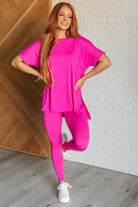 Zenana Soft Serve Brushed Microfiber Set in Neon Hot Pink 3XL Athleisure