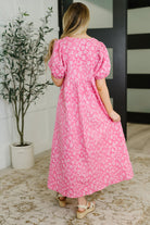 Lovelo Softly Spoken Textured V-Neck Dress in Hot Pink Womens