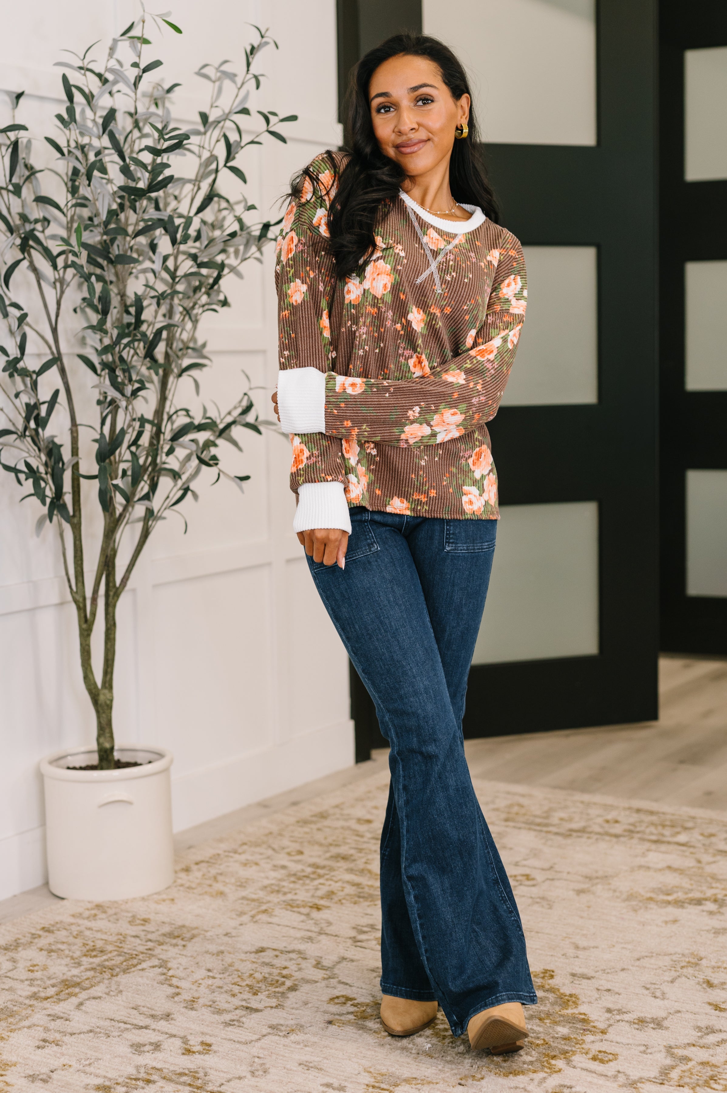 7th Ray Somebody to Lean On Cable Ribbed Top Womens