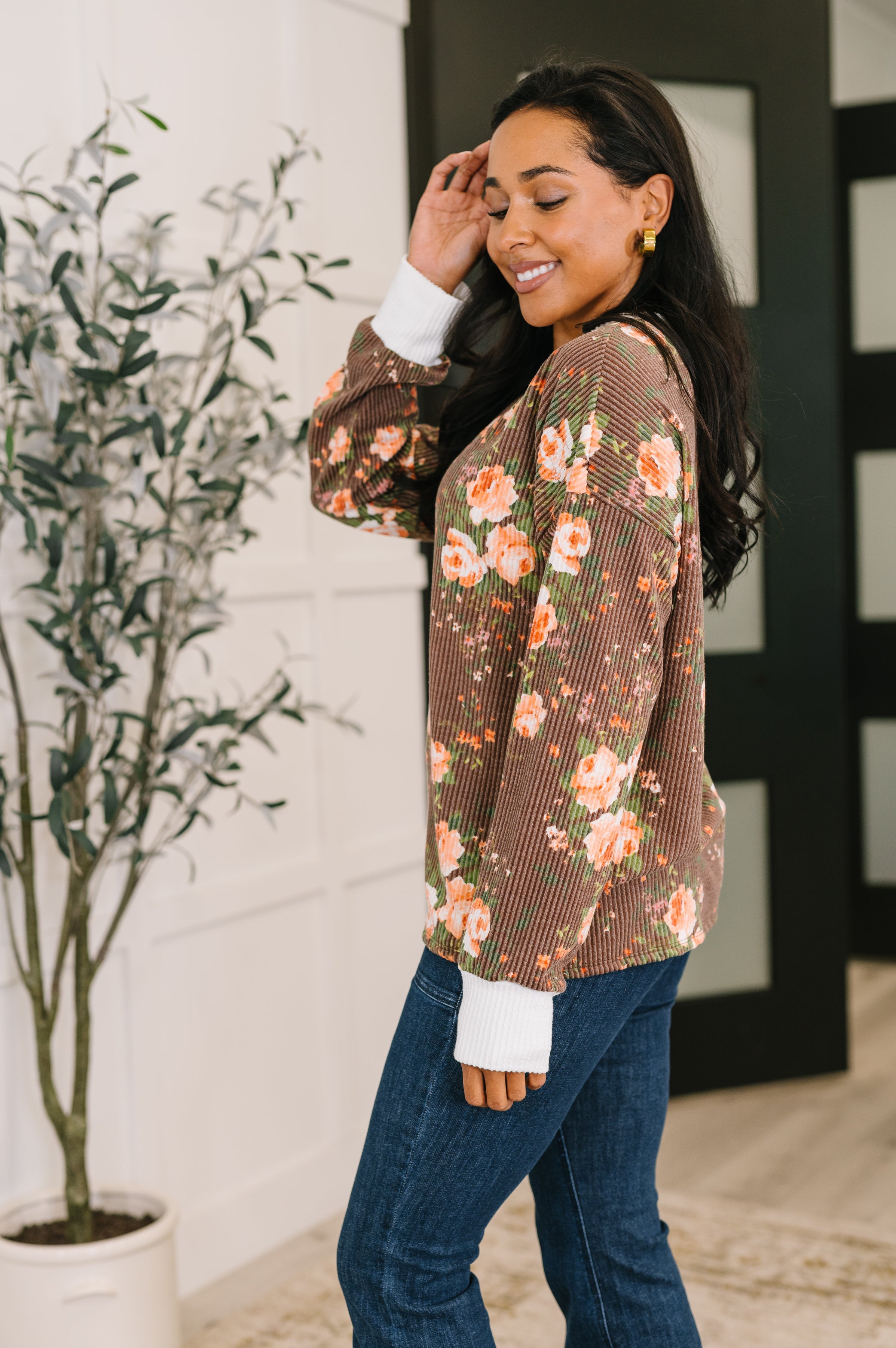 7th Ray Somebody to Lean On Cable Ribbed Top Womens