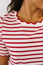 One Eleven North Something New Scalloped Hem Top Womens