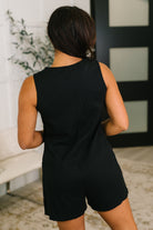 One Eleven North Spontaneous Outing Henley Romper in Black Womens