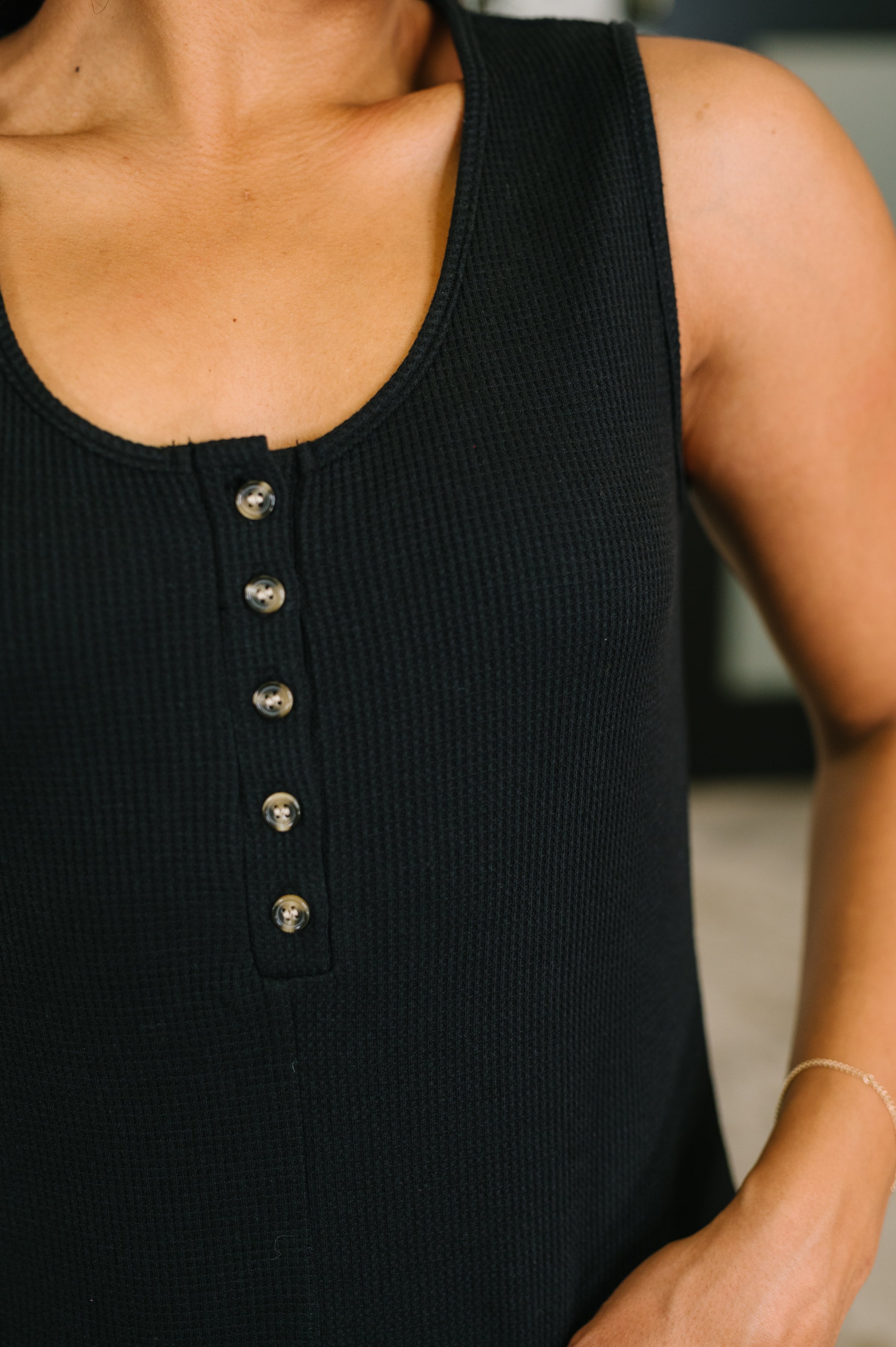 One Eleven North Spontaneous Outing Henley Romper in Black Womens