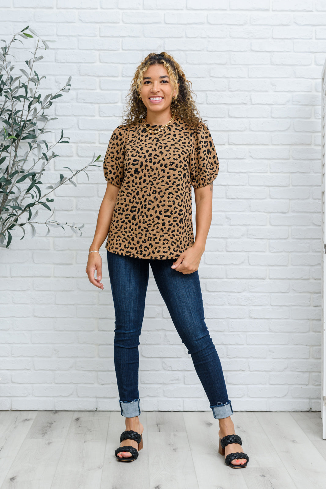 Hailey & Co Spotted Animal Print Blouse Final Sale Ave Shops