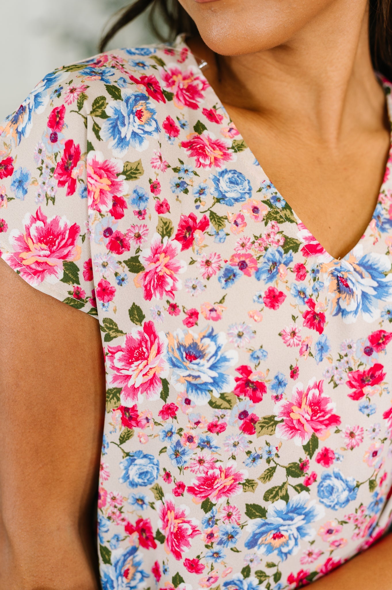 Spring Air Floral Print Blouse Womens