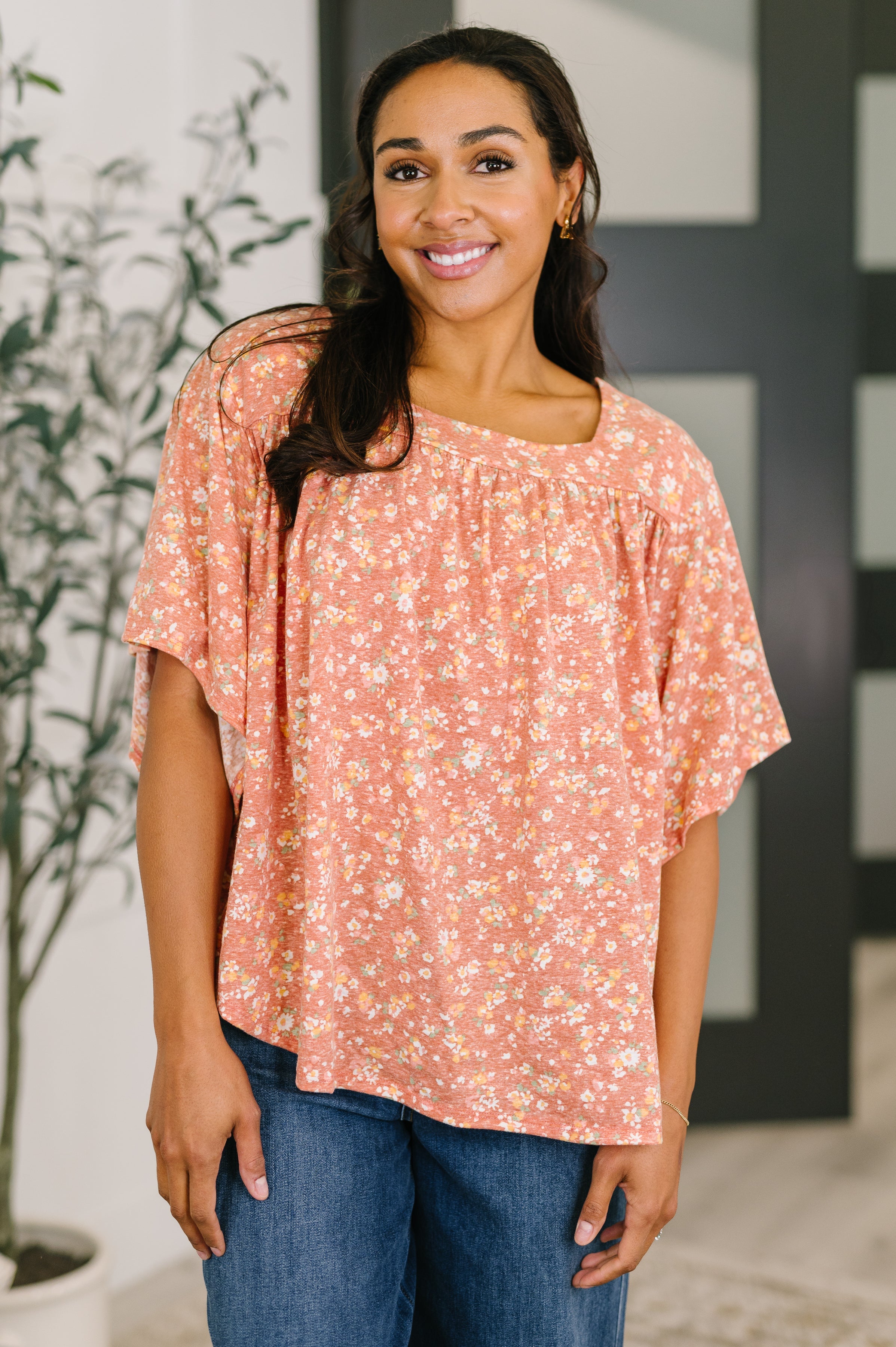 Spring Breeze Square Beck Top in Dusty Rose Womens