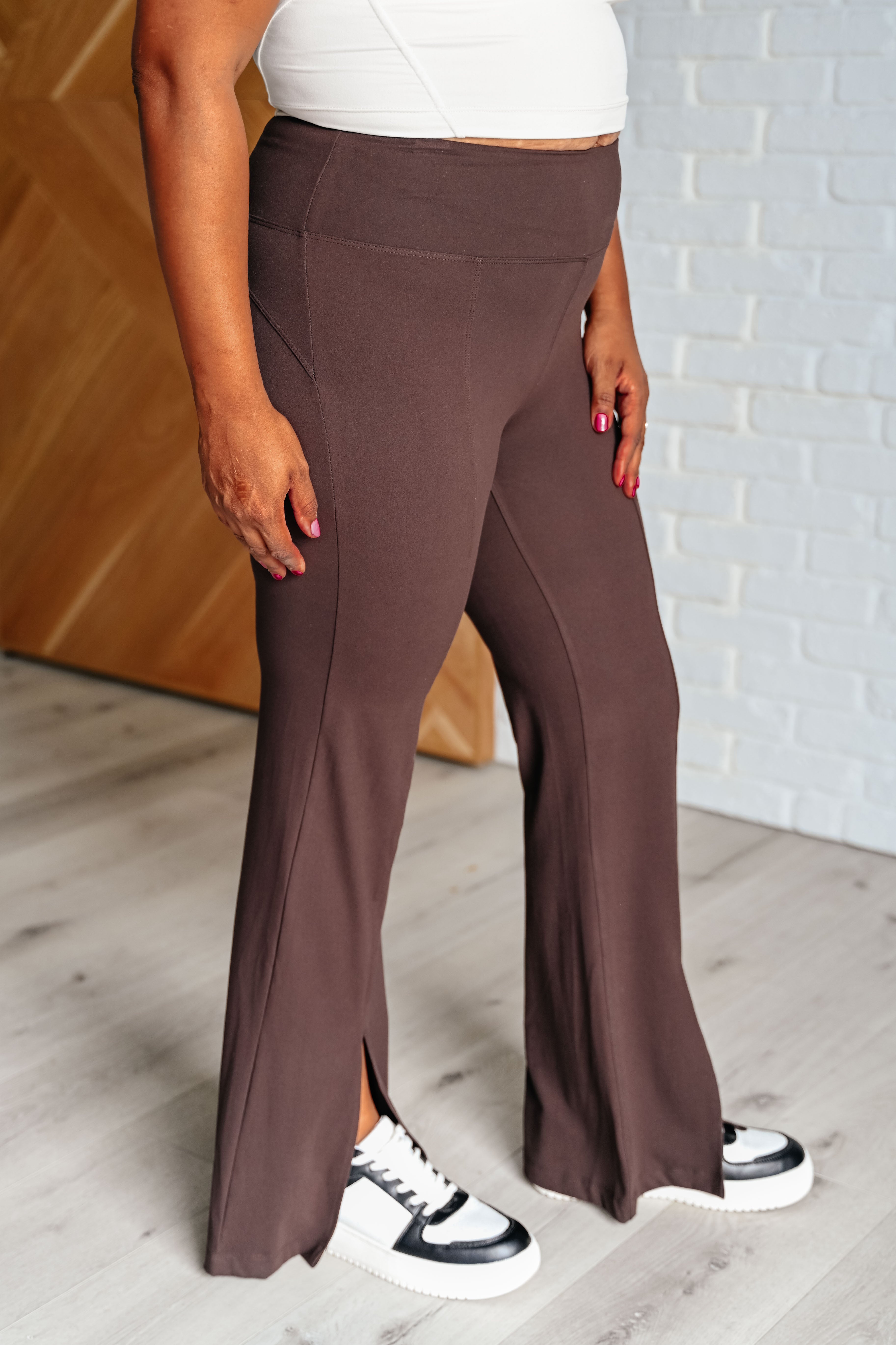 Rae Mode Stamina Stride Flare Leggings in Espresso Ave Shops