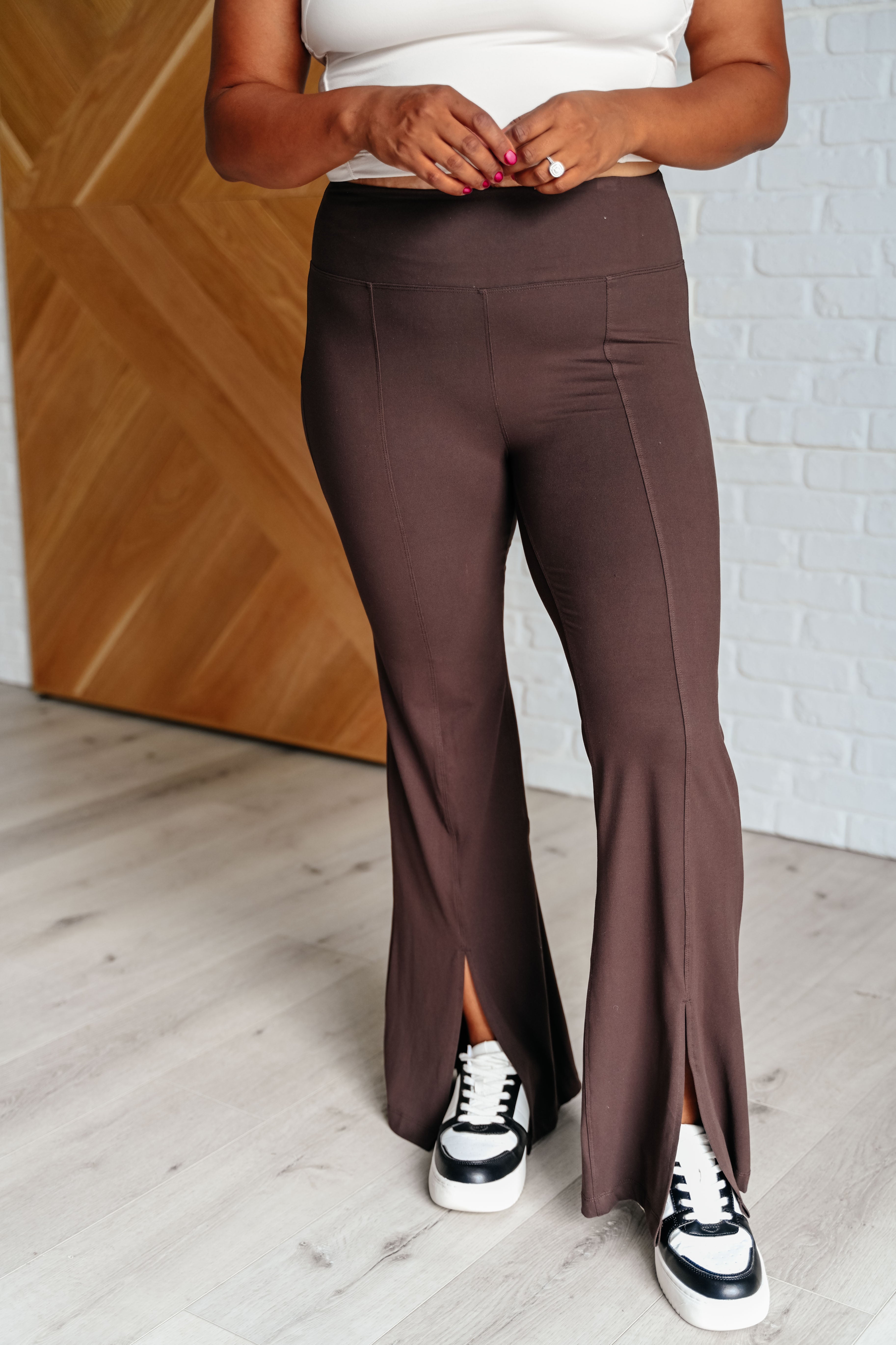 Rae Mode Stamina Stride Flare Leggings in Espresso Ave Shops