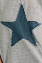 Haptics Star Stud Distressed Applique Top Womens