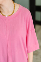 Zenana Stay On Top Relaxed Tee in Candy Pink Womens