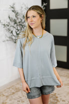 Zenana Stay On Top Relaxed Tee in Light Grey 2XL Womens