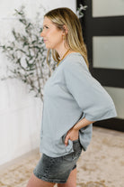 Zenana Stay On Top Relaxed Tee in Light Grey Womens