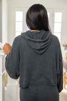 Risen Stay Right Here Soft Knit Hoodie In Charcoal Womens