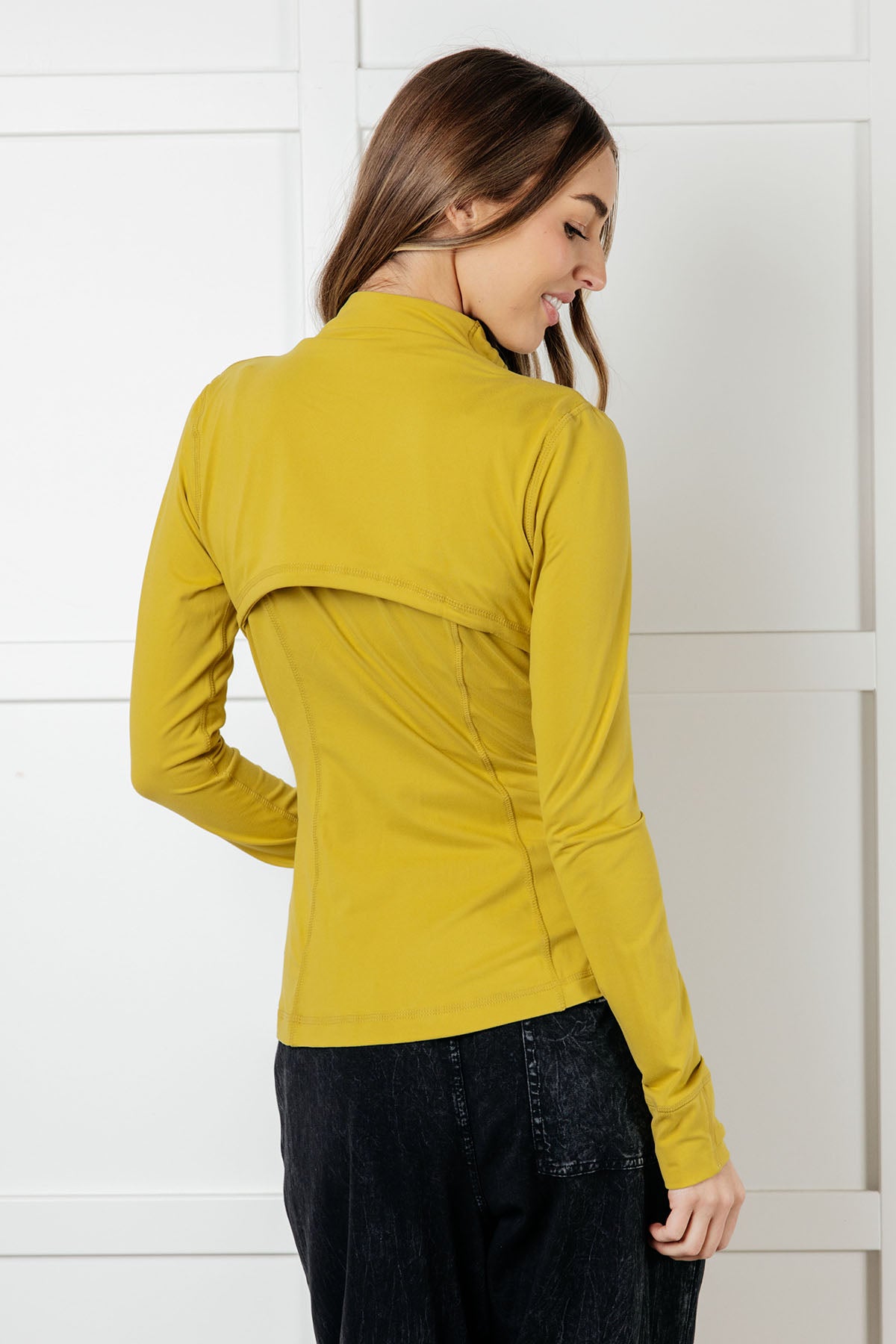 Rae Mode Staying Swift Activewear Jacket in Yellow Pear Activewear