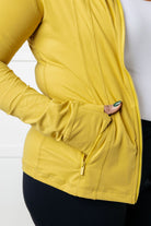 Rae Mode Staying Swift Activewear Jacket in Yellow Pear Activewear