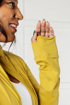 Rae Mode Staying Swift Activewear Jacket in Yellow Pear Activewear