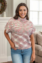 White Birch Mock Neck Strawberry Fall Sweater