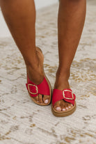 Strawberry Slip on Slide in Delight Red Womens