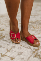 Strawberry Slip on Slide in Delight Red Womens