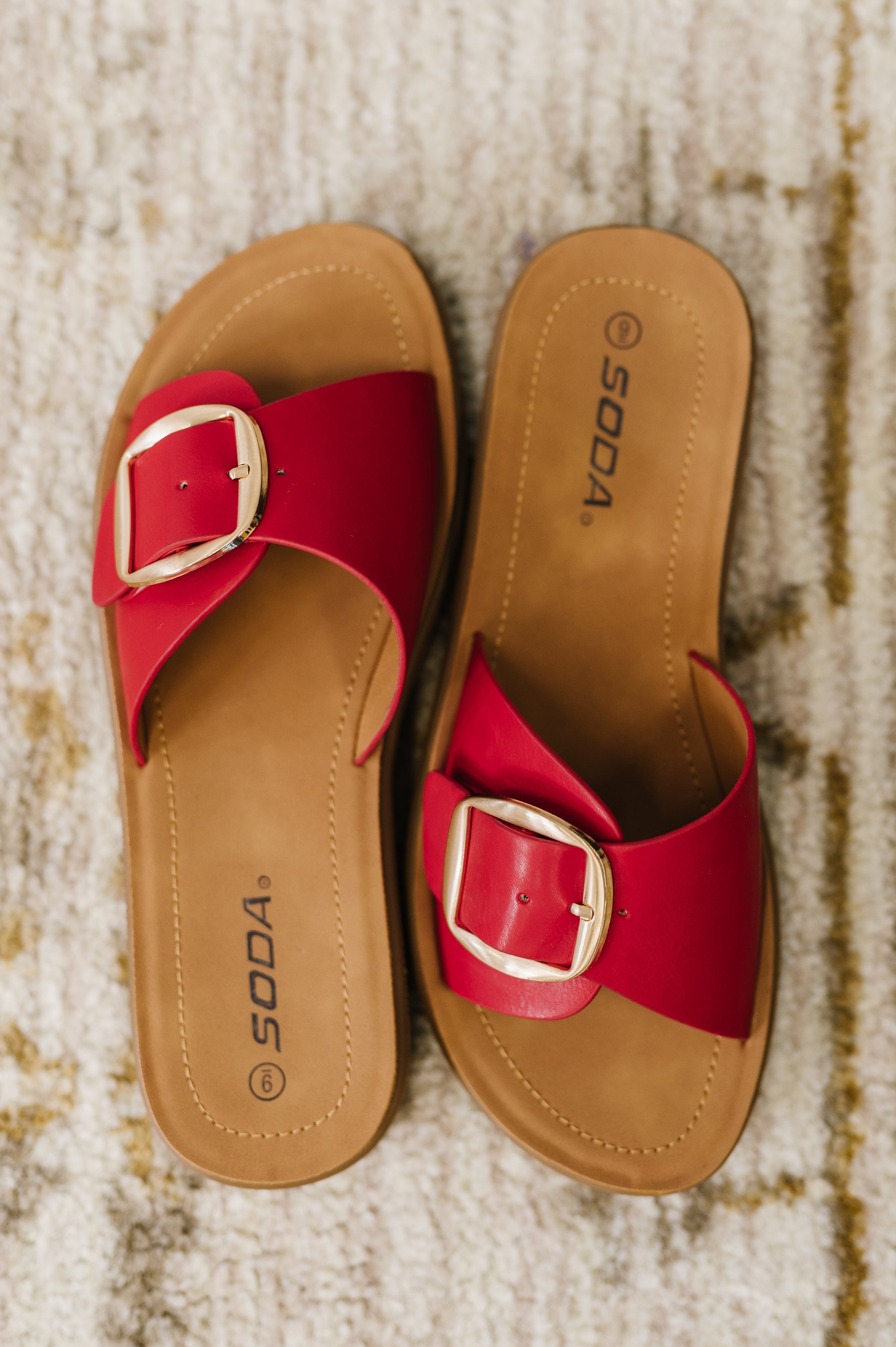 Strawberry Slip on Slide in Delight Red Womens